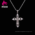 Collier en croix en croix zircone CZ en argent pur plaqué or